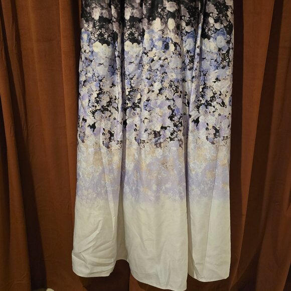 Betsy & Adam Illusion Waist Floral Ombre Gown - Picture 4 of 6